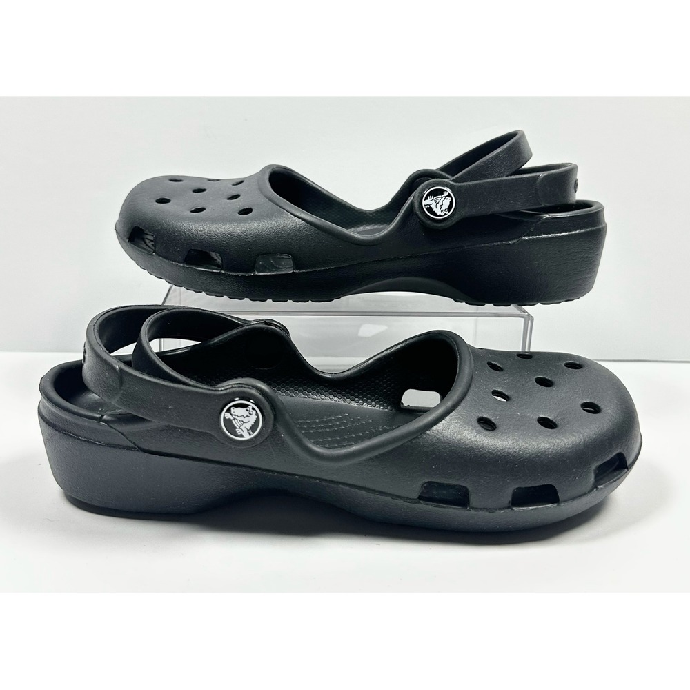 Crocs Karin Clog Dark Navy Mary Jane Double Strap Comfort Shoes Womens 6 Beach